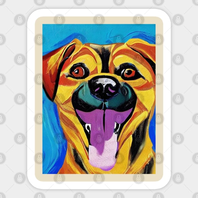 smiling dog Sticker by meltubs76